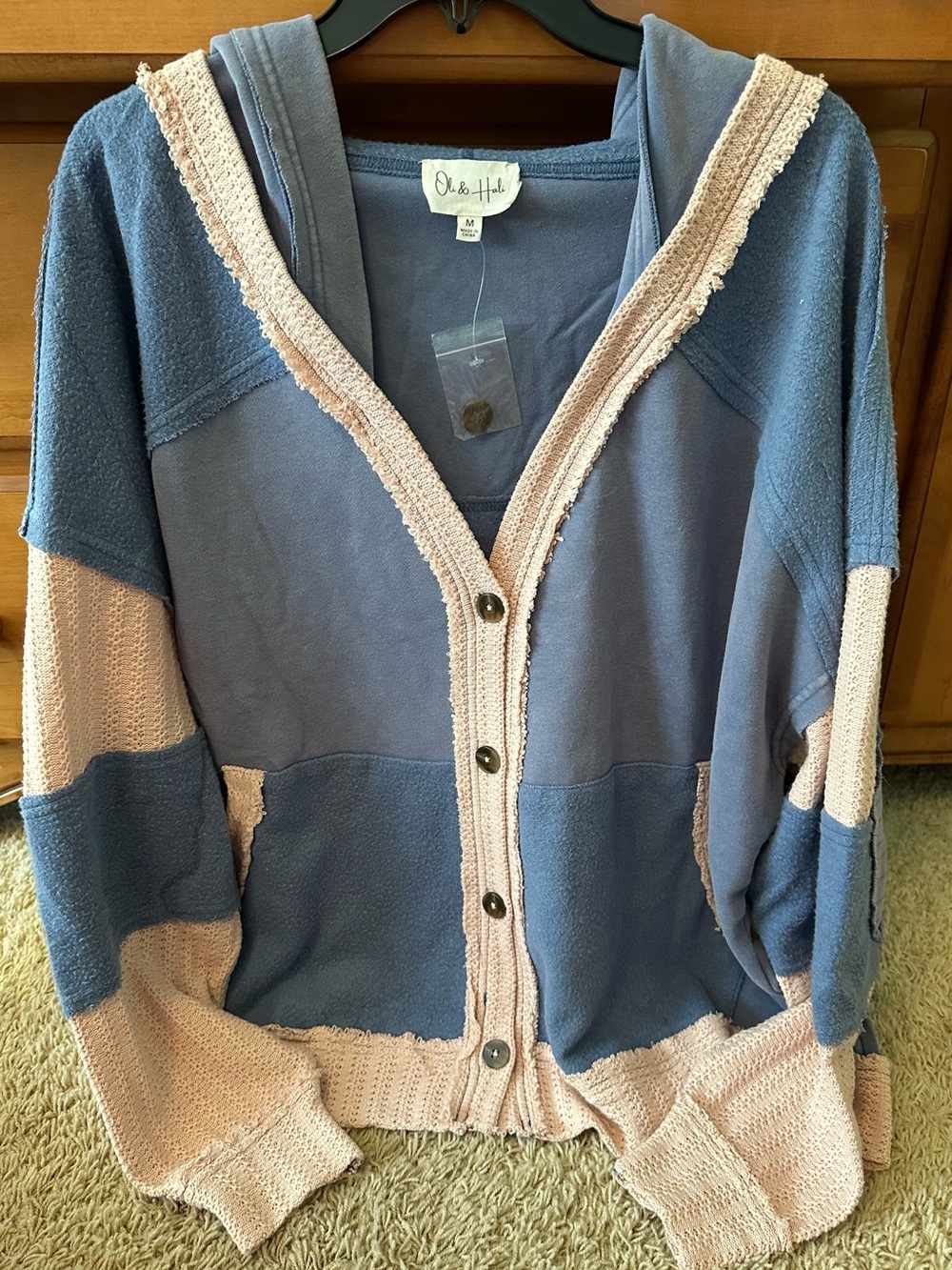 NWT OLI & HAL COLOR BLOCK HOODIE